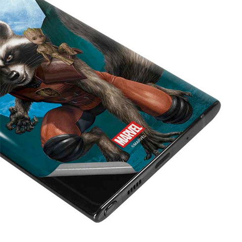 Marvel Rocket and Baby Groot Cosmic Bond Galaxy Note 10 Skin